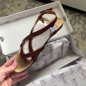 Blowfish Granola Sandal in Whiskey Dyecut Sz US 8